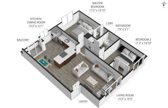 2 bed 1 bath at Ocean Breeze Terrace Apartment, Huntington Beach, CA