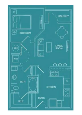 A floor plan of a house with labeled rooms.