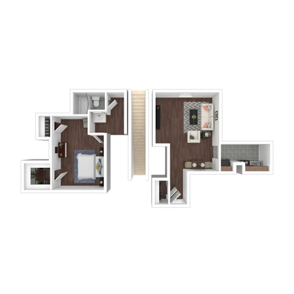 Floor Plan  A cutaway diagram of a house showing the interior of each room.
