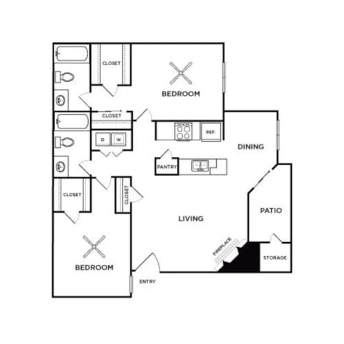 A black and white diagram of a house layout with labeled rooms.