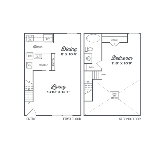 a floor plan of a small house with a bedroom and a living room