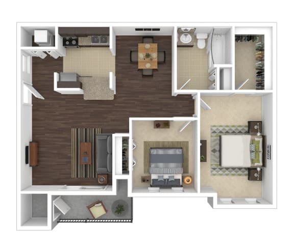 A 2 Bedroom and 1 Bathroom Apartment