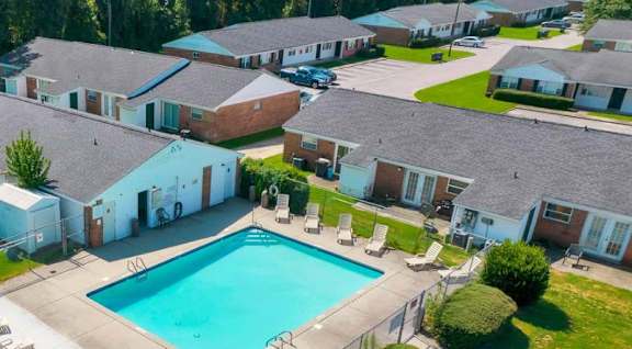 Aerial Pool View at Lauradale, Jacksonville, NC 28540