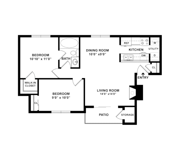 Floor Plan  a floor plan of a house showing the living room and dining room