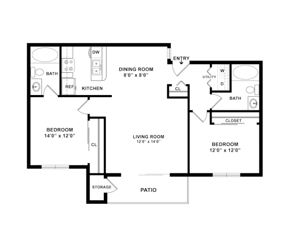 Floor Plan  a floor plan of a house showing the bedrooms and the living room