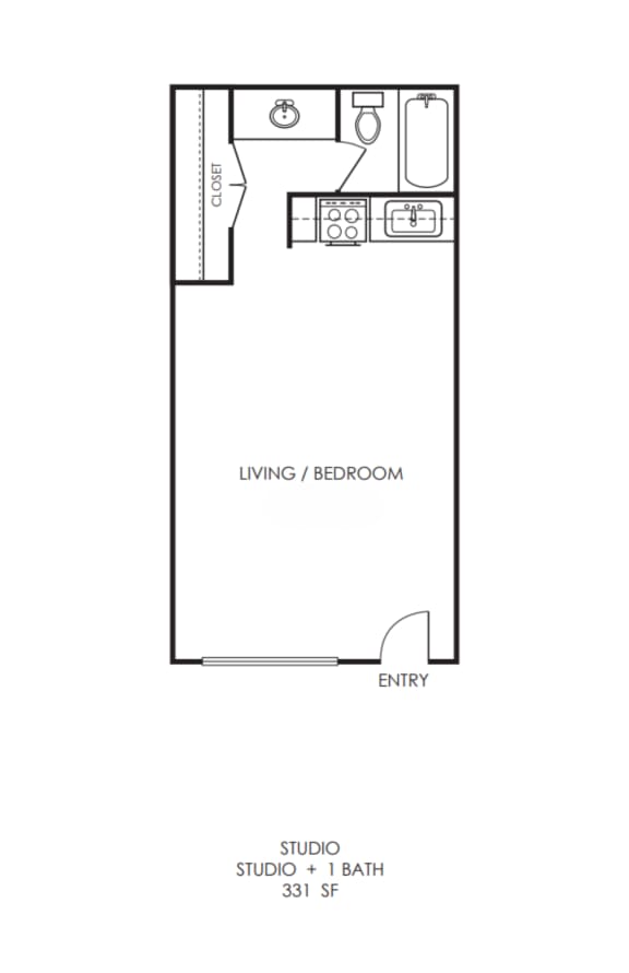 a floor plan of a 1 bedroom floor plan