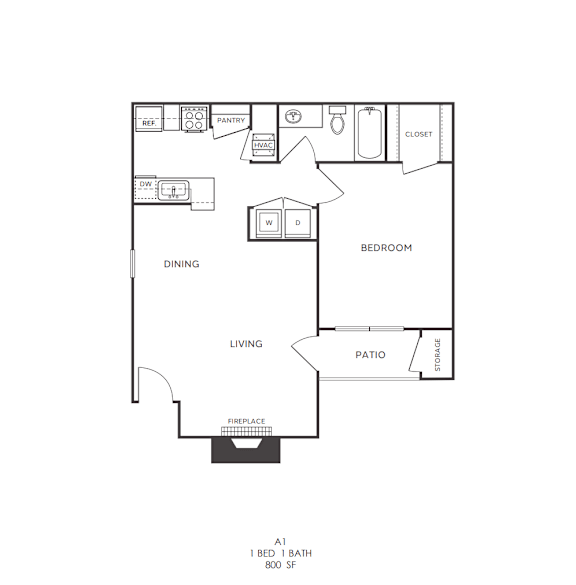 Floor Plan  a floor plan of a 1 bedroom floor plan