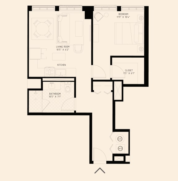 a one bedroom floor plan