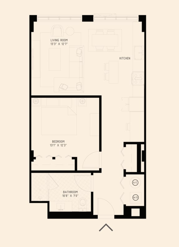 a one bedroom floor plan