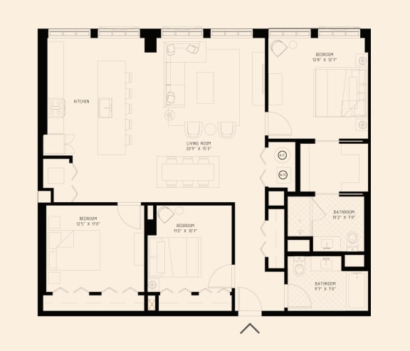 a three bedroom floor plan