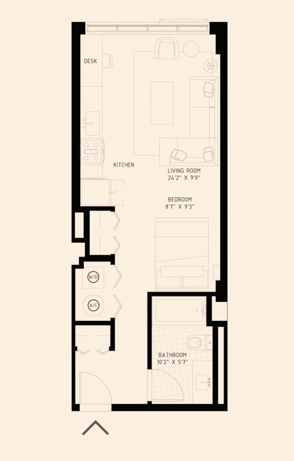 the floor plan of a studio