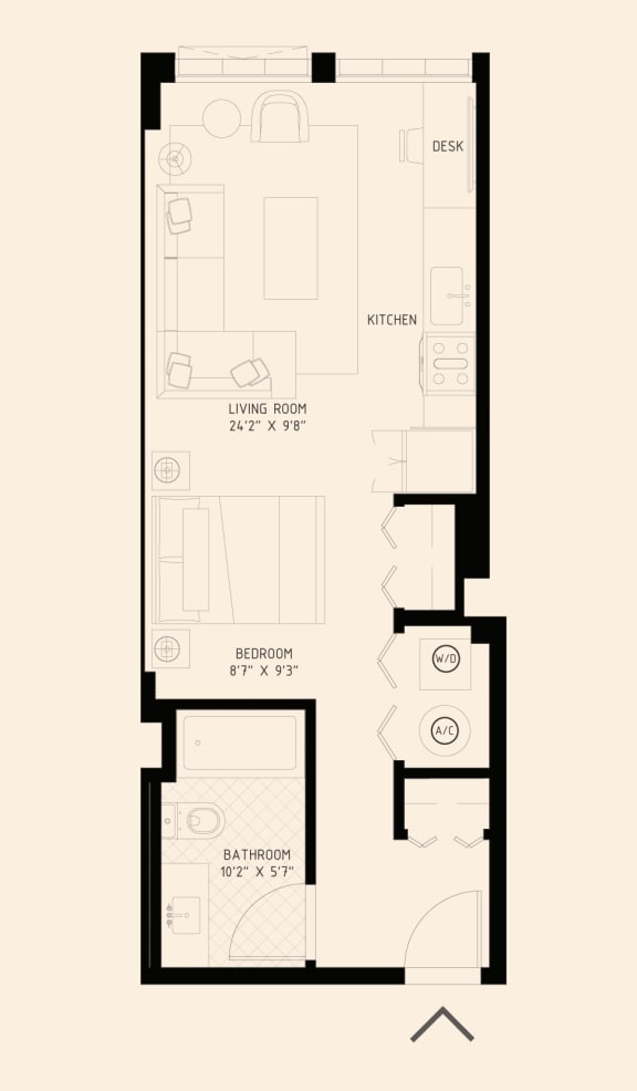 a floor plan of a studio