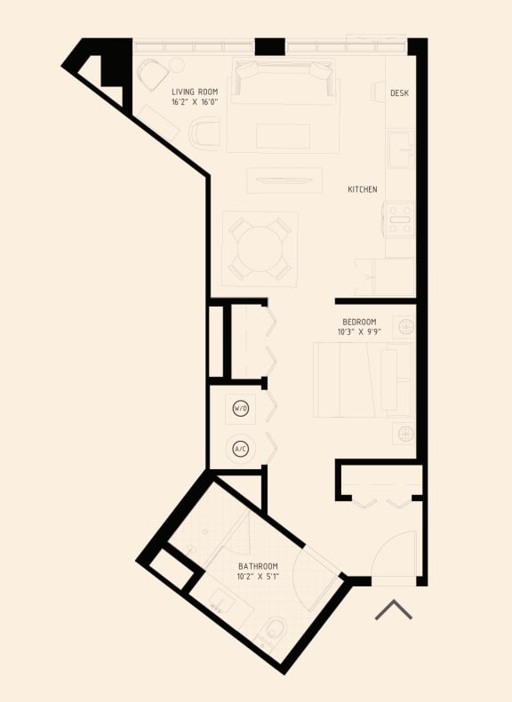 floor plan of a studio