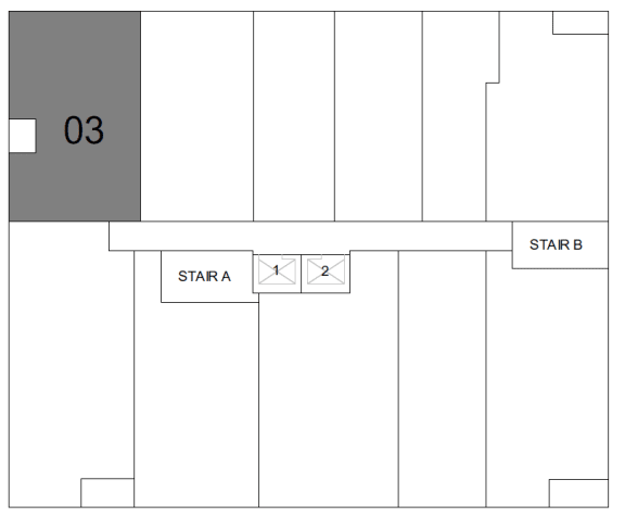 a line drawing of a floor plan with a star and a