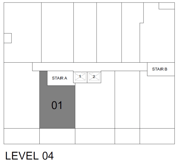 a diagram of a floor plan of a building with a level 0 and a star