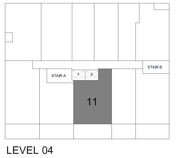 a diagram of a floor plan of a building with a number 11 on it