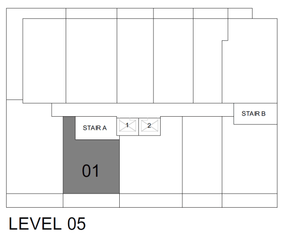 a diagram of a floor plan of a building with a level 0 and a star