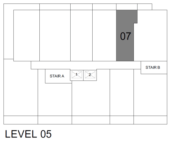 a diagram of a floor plan of a building with levels 05 and 07