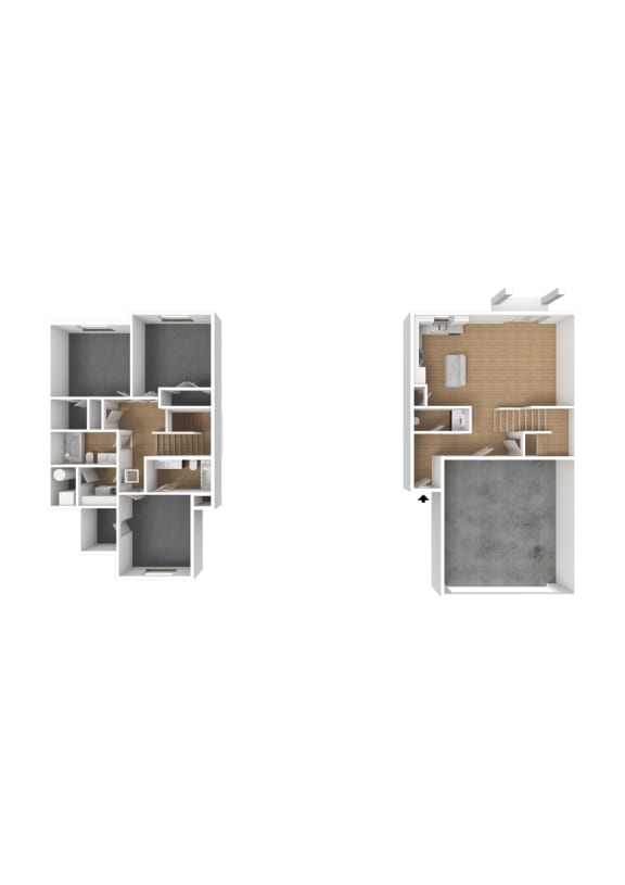 Maatila 3 Bed 2.5 Bath Townhome 3DU Floor Plan