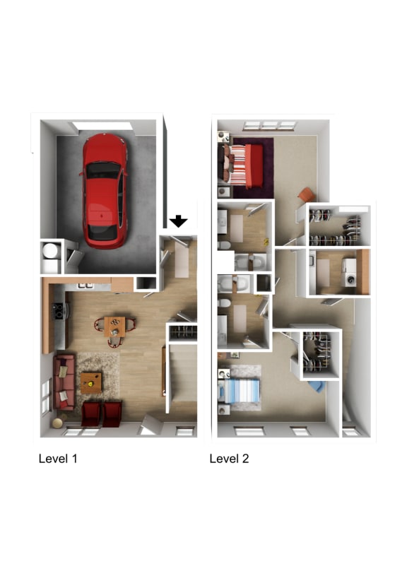Floor Plan  VALO at Olive Plaza | Townhome 3D Floor Plan