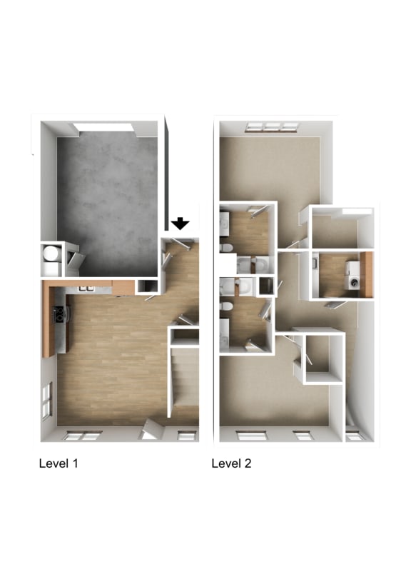 VALO at Olive Plaza | Townhome 3D Floor Plan