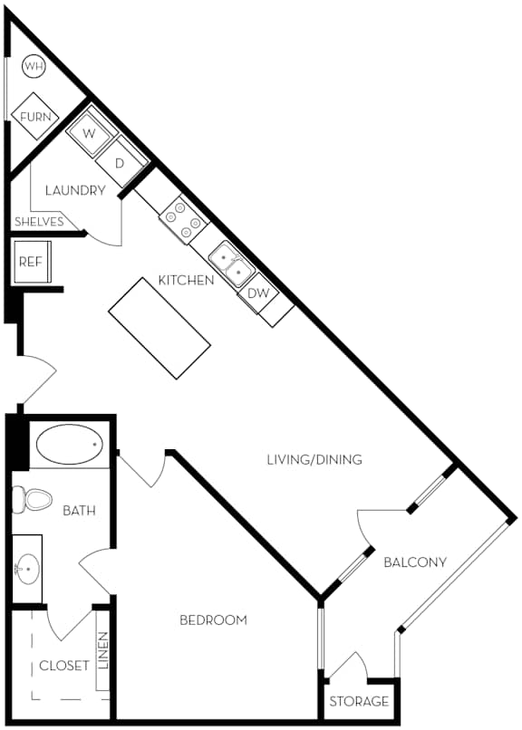 A black and white diagram of a house layout.