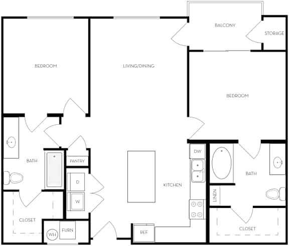 A black and white image of a house floor plan.