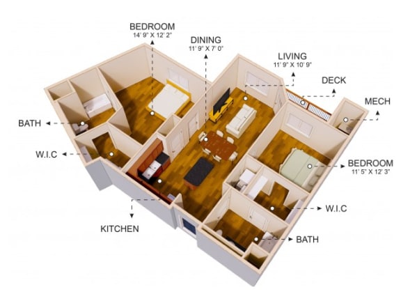 a floor plan of a house with the locations of the rooms labelled