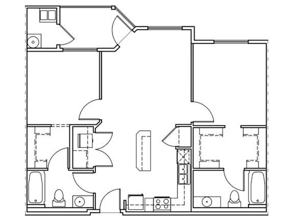 A black and white image of a house floor plan.