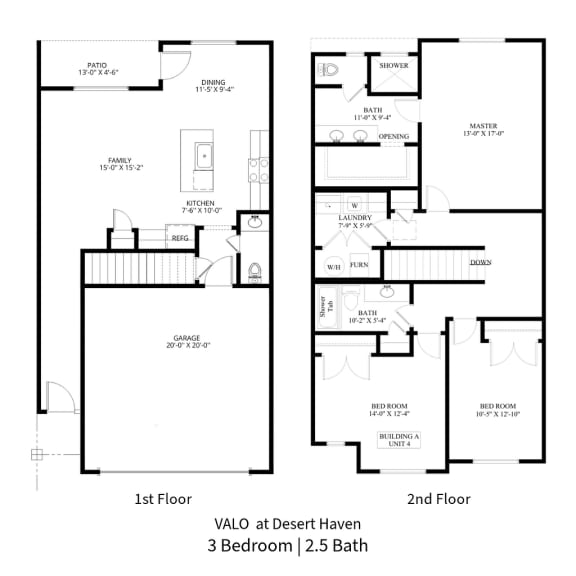 A digital rendering of the floorplan with furniture for a 3 Bedroom Townhome in Washington, UT