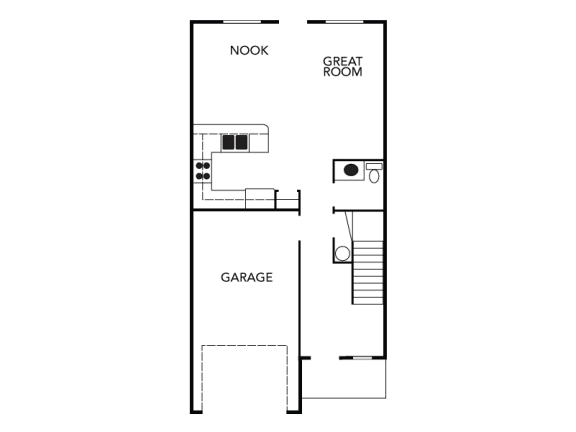 Angel&#x27;s Landing 3 Bed 2.5 Bath Townhome With Attached Garage Floor Plan - First Floor