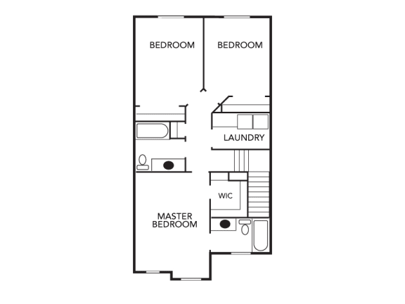 Angel&#x27;s Landing 3 Bed 2.5 Bath Townhome With Attached Garage Floor Plan - Second Floor