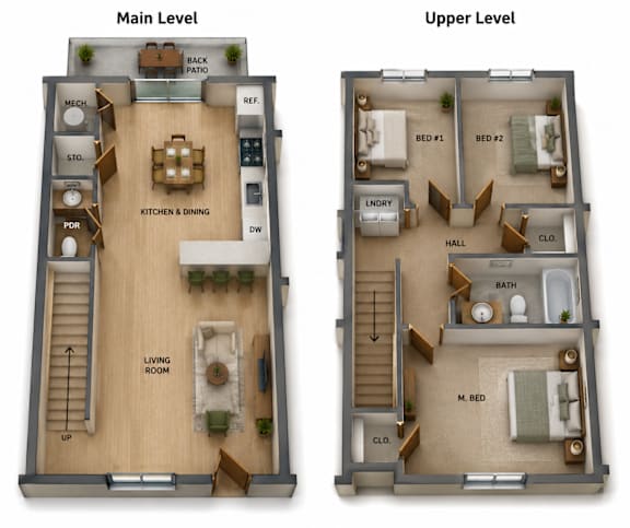 A diagram shows the layout of a two-level home with labeled rooms.
