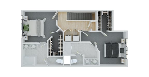 bedroom floor plan of a 2132 sq ft apartment