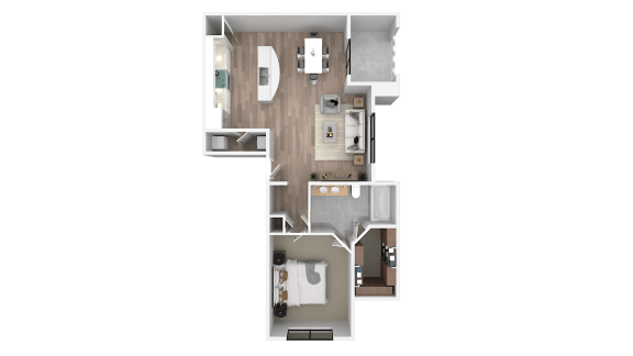 a floor plan of a house with a bedroom and a living room