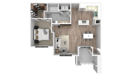 the livio floor plan  2 bedroom with 2 baths