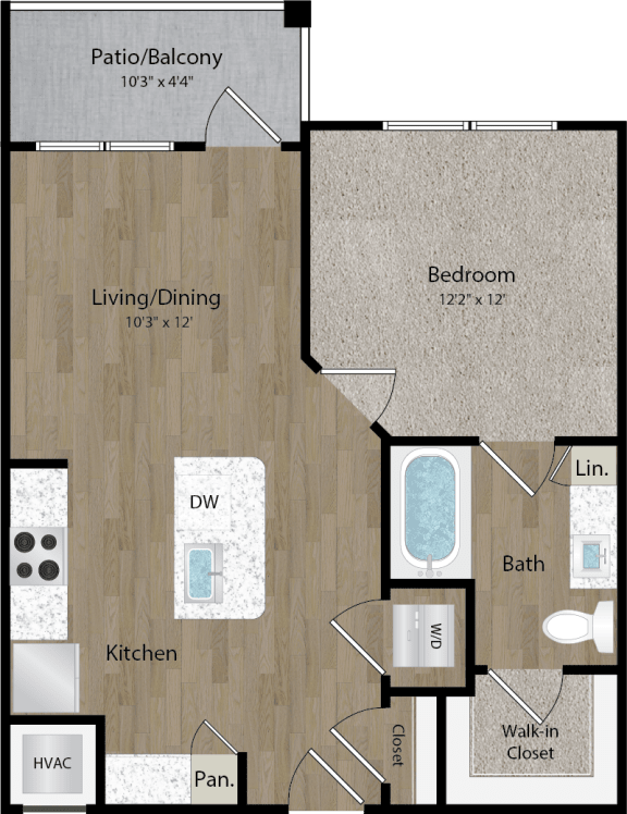 a floor plan of a house with a wooden floor