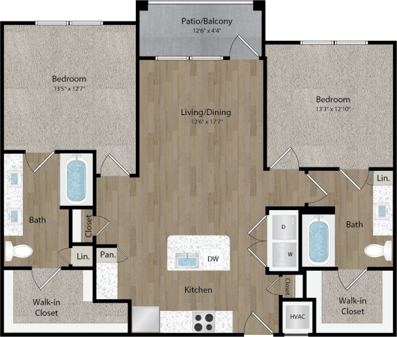 two bedroom floor plan | the mansions on the park