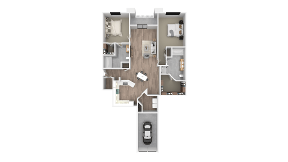 a floor plan of a house with a bedroom and a living room