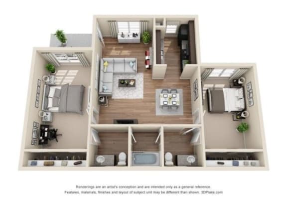 a floor plan is shown of a two bedroom apartment
