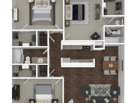 Floor Plan  a furnished floor plan of a 1 bedroom apartment