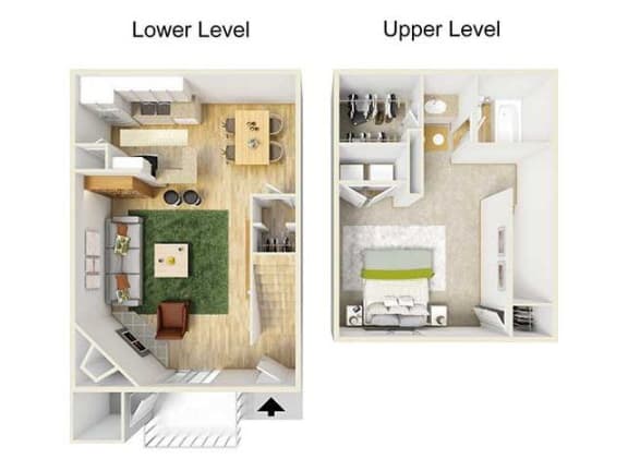 a floor plan of a house with two levels