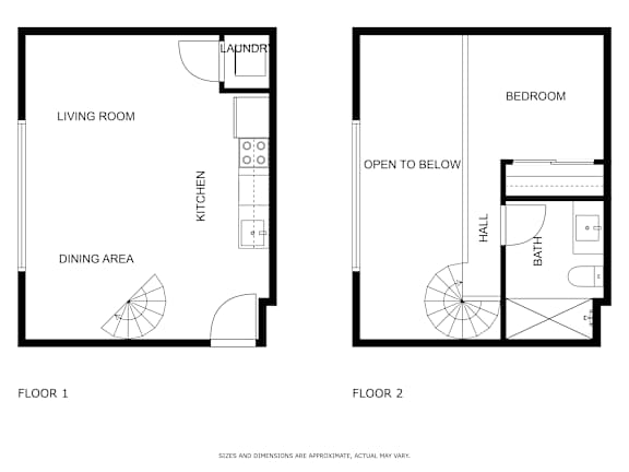 Floor Plan  1 bed 1 bath Floor Plan at Atomic Orchard Experiment, Oregon, 97232