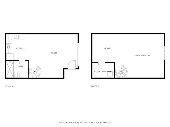 Floor Plan  1 bed 1 bath B Floor Plan at Atomic Orchard Experiment, Portland, OR