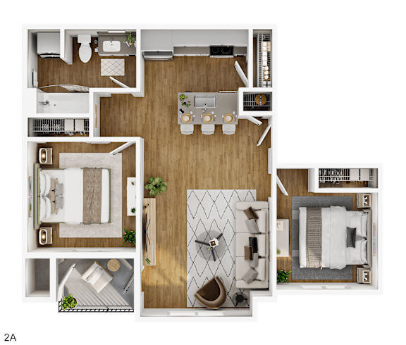 2A Floor Plan at Ellison Ridge Apartments, Vancouver, WA