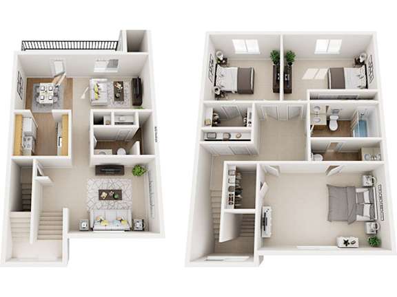 Floor Plan  3 Bed 2 Bath Floor Plan at Alder Creek Apartments, Washington, 98682