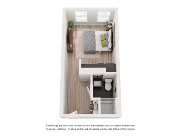 a bedroom with a bed and a television at Shift, Portland, 97217