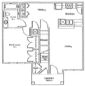 floor plan of a house with bedrooms and a closet