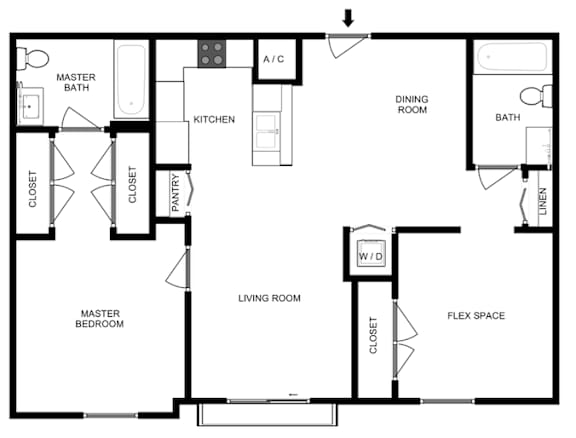 a floor plan of a house with a bedroom and a living room