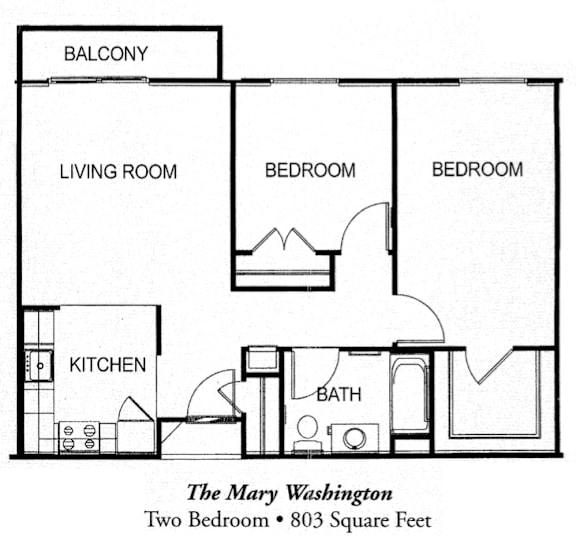 a floor plan of a house with two bedrooms and a bathroom